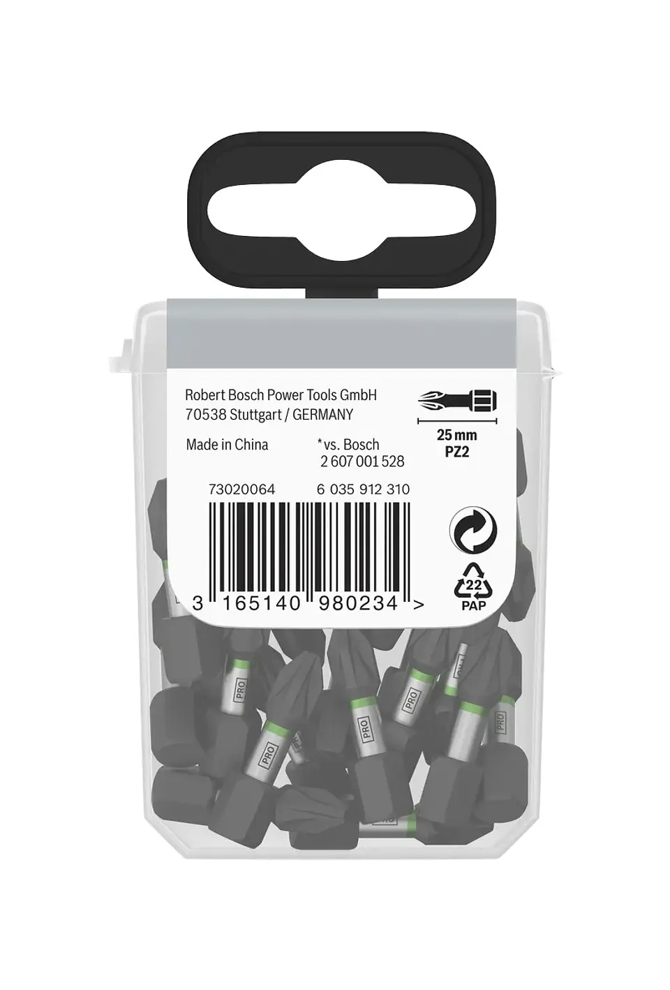 Ponta de aparafusar PRO Impact PZ2 10 x 25mm (25 unids) BOSCH  4