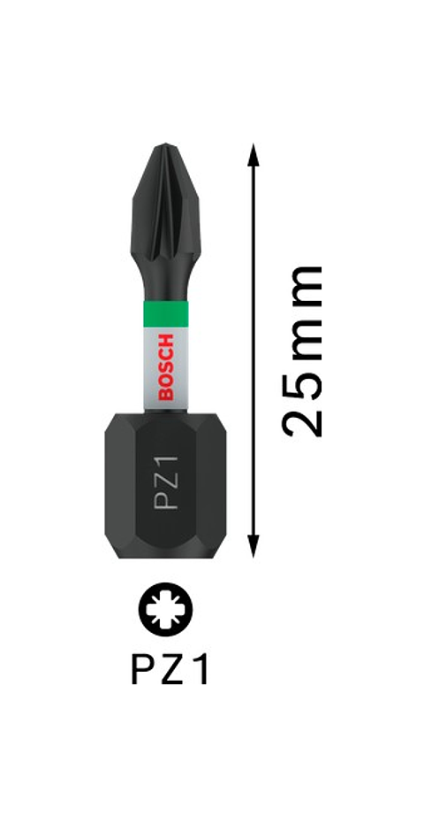 Ponta de aparafusar PRO Impact PZ1 10 x 55mm (2 unids) BOSCH