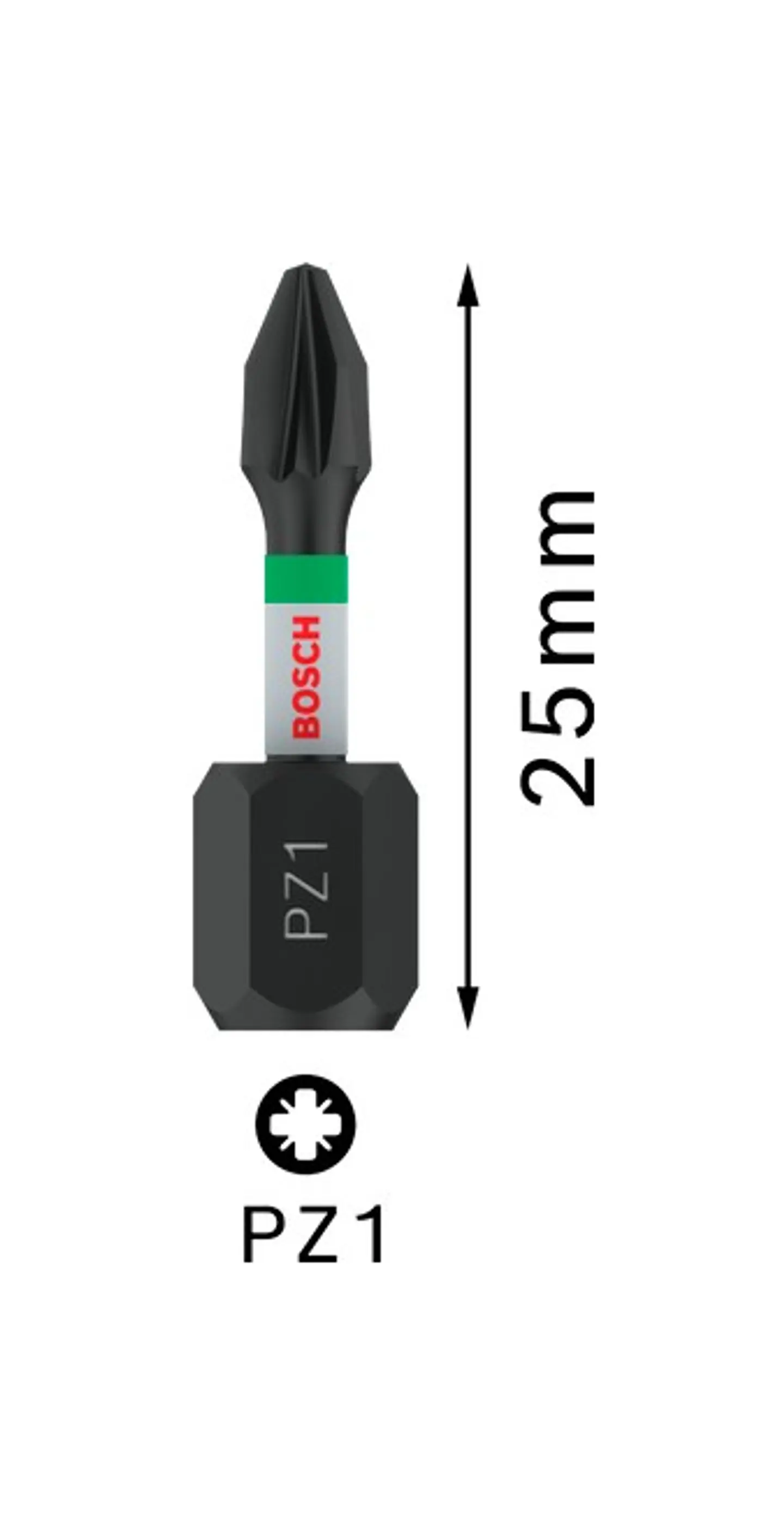 Ponta de aparafusar PRO Impact PZ1 10 x 55mm (2 unids) BOSCH 2