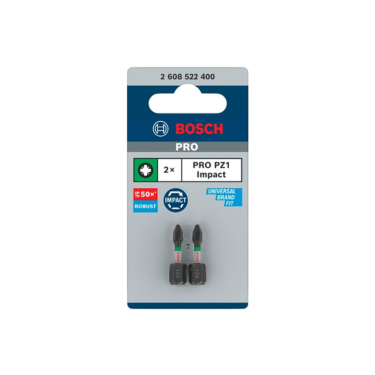 Ponta de aparafusar PRO Impact PZ1 10 x 55mm (2 unids) BOSCH 3