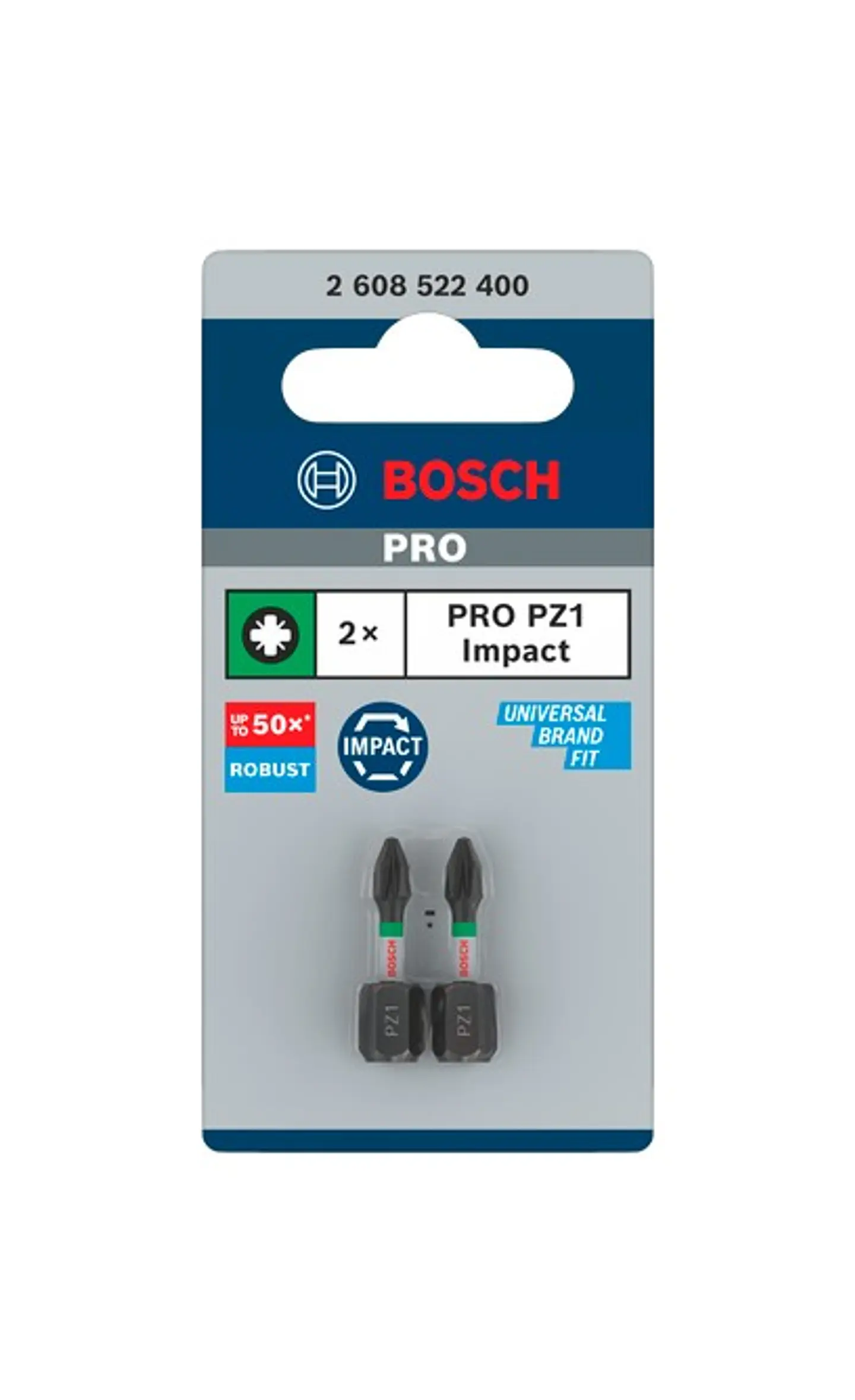 Ponta de aparafusar PRO Impact PZ1 10 x 55mm (2 unids) BOSCH 3