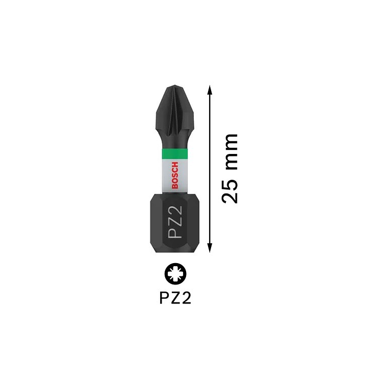Ponta de aparafusar PRO Impact PZ2 10 x 55mm (2 unids) BOSCH 2