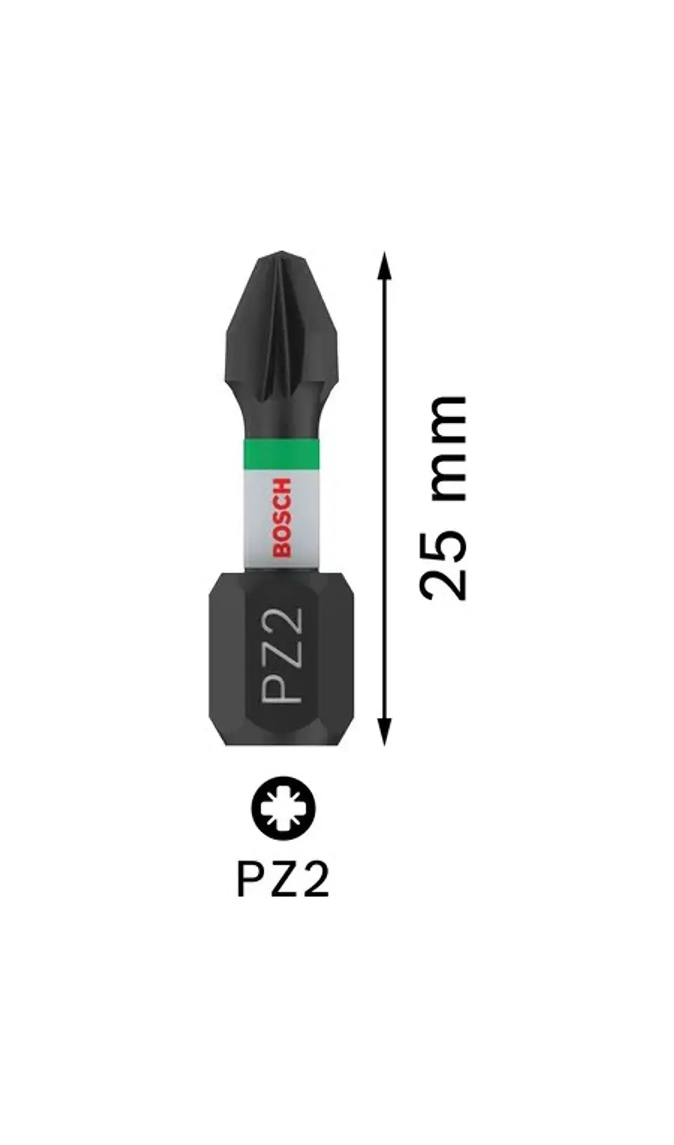 Ponta de aparafusar PRO Impact PZ2 10 x 55mm (2 unids) BOSCH 2