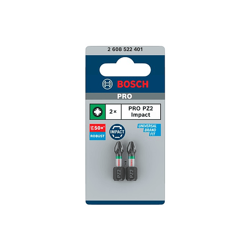 Ponta de aparafusar PRO Impact PZ2 10 x 55mm (2 unids) BOSCH 3