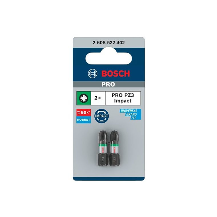 Ponta de aparafusar PRO Impact PZ3 10 x 55mm (2 unids) BOSCH 3
