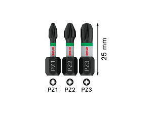Ponta de aparafusar PRO Impact PZ3 10 x 55mm (3 unids) BOSCH