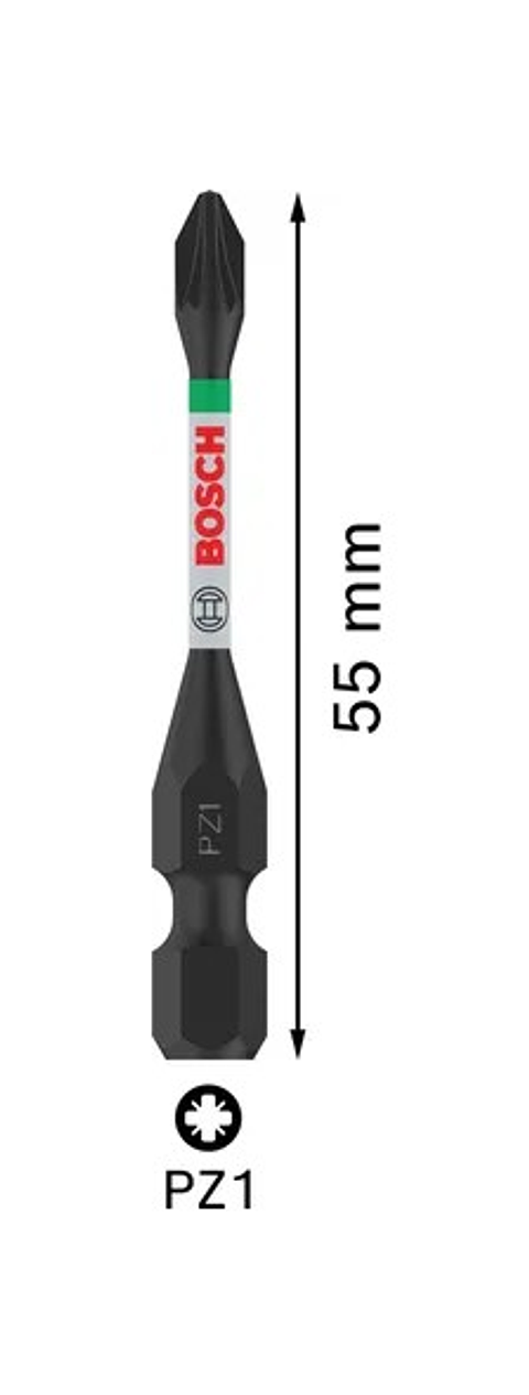 Ponta de aparafusar PRO Impact PZ1 x 55mm (2 unids) BOSCH