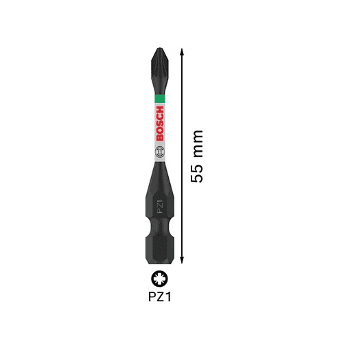 Ponta de aparafusar PRO Impact PZ1 x 55mm (2 unids) BOSCH 2