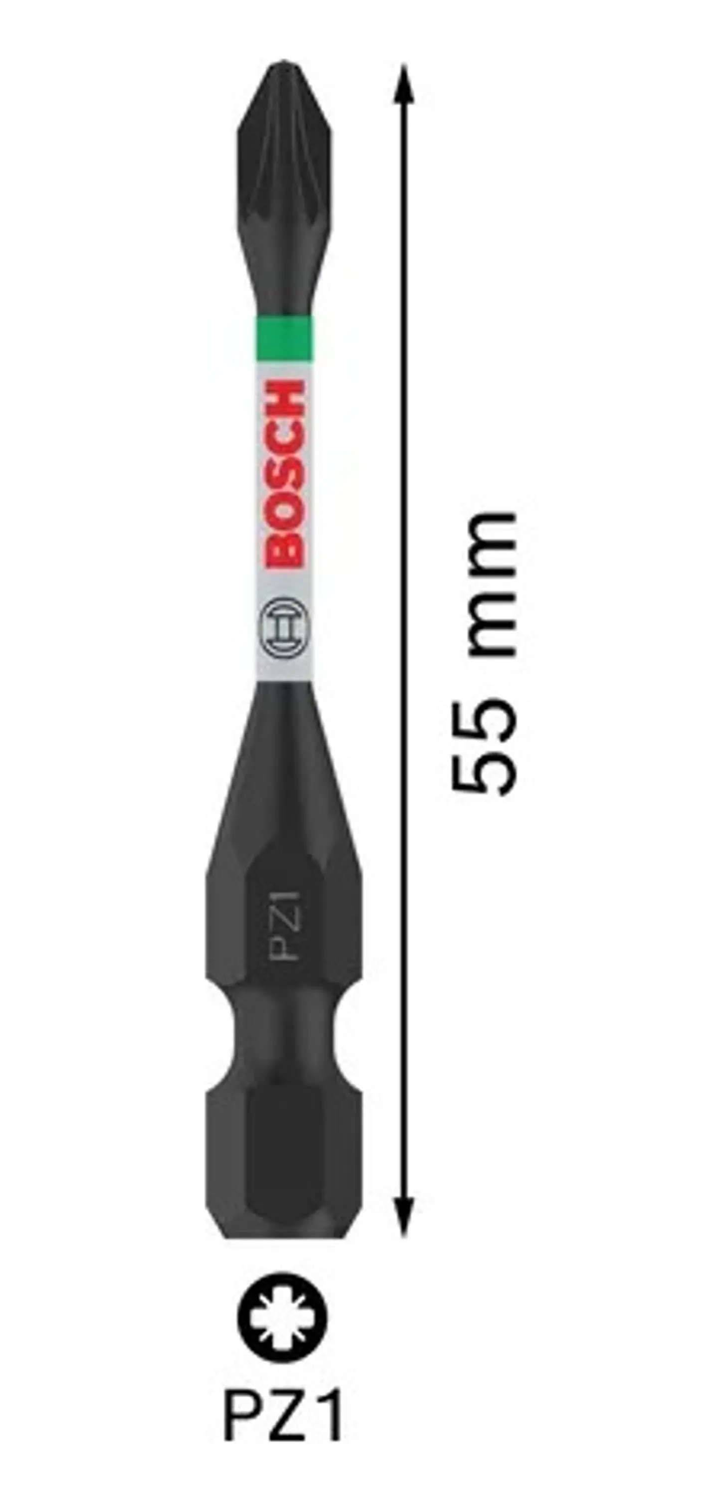 Ponta de aparafusar PRO Impact PZ1 x 55mm (2 unids) BOSCH 2