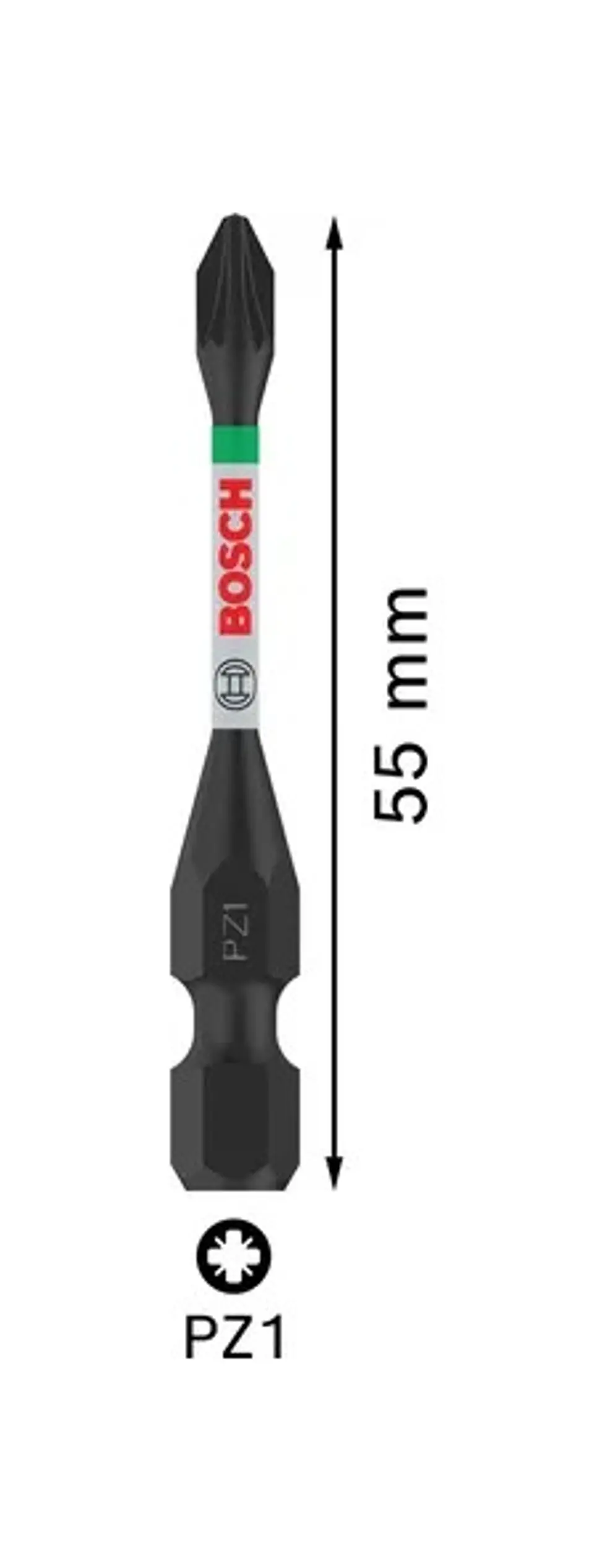 Ponta de aparafusar PRO Impact PZ1 x 55mm (2 unids) BOSCH 2
