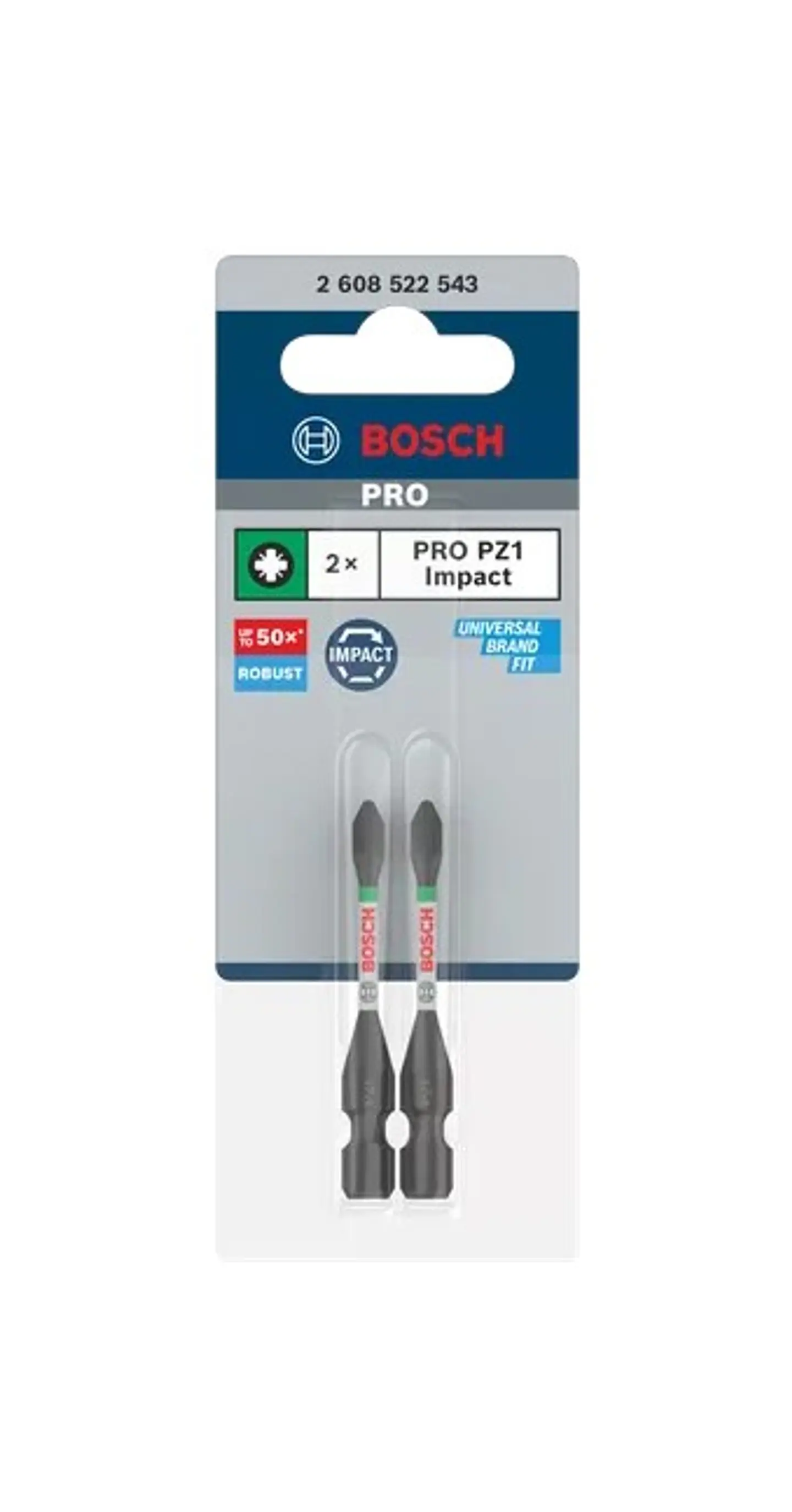 Ponta de aparafusar PRO Impact PZ1 x 55mm (2 unids) BOSCH 3