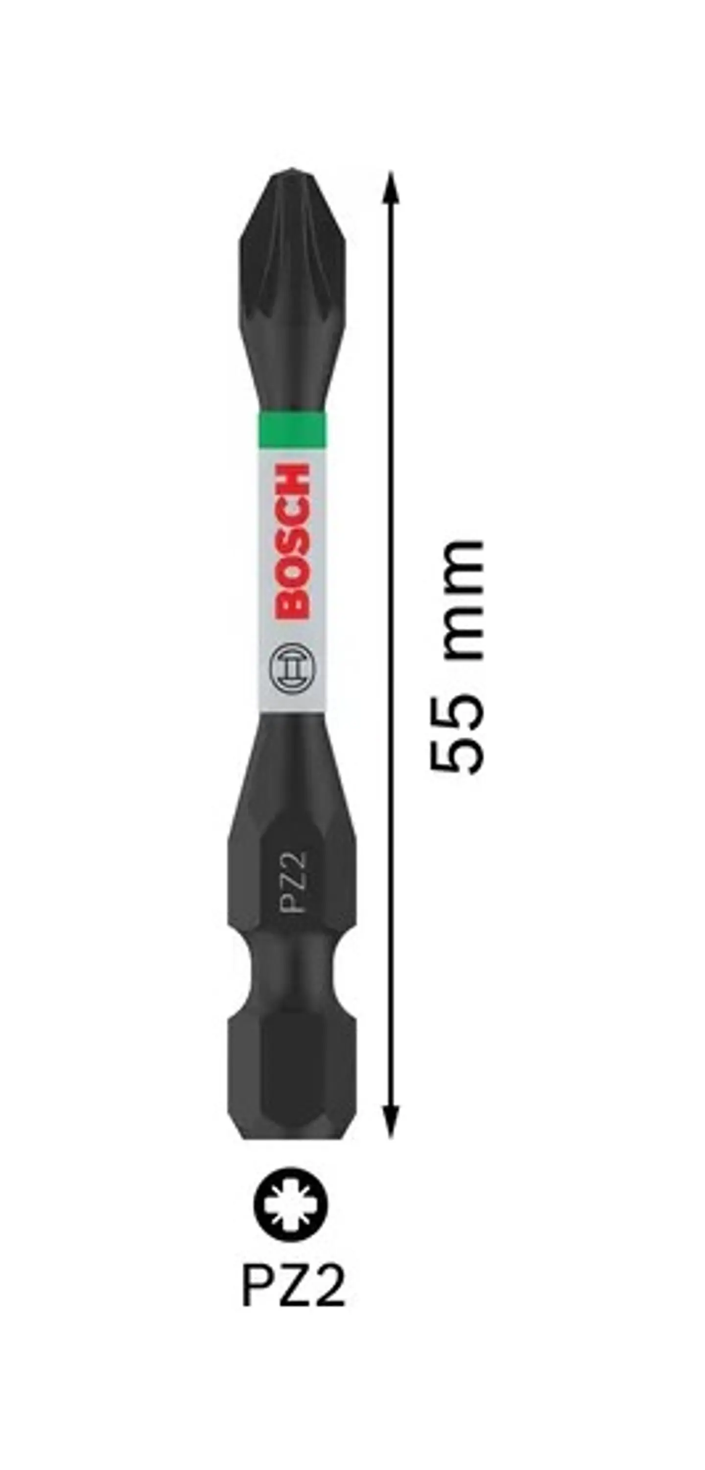 Ponta de aparafusar PRO Impact PZ2 x 55mm (2 unids) BOSCH 2