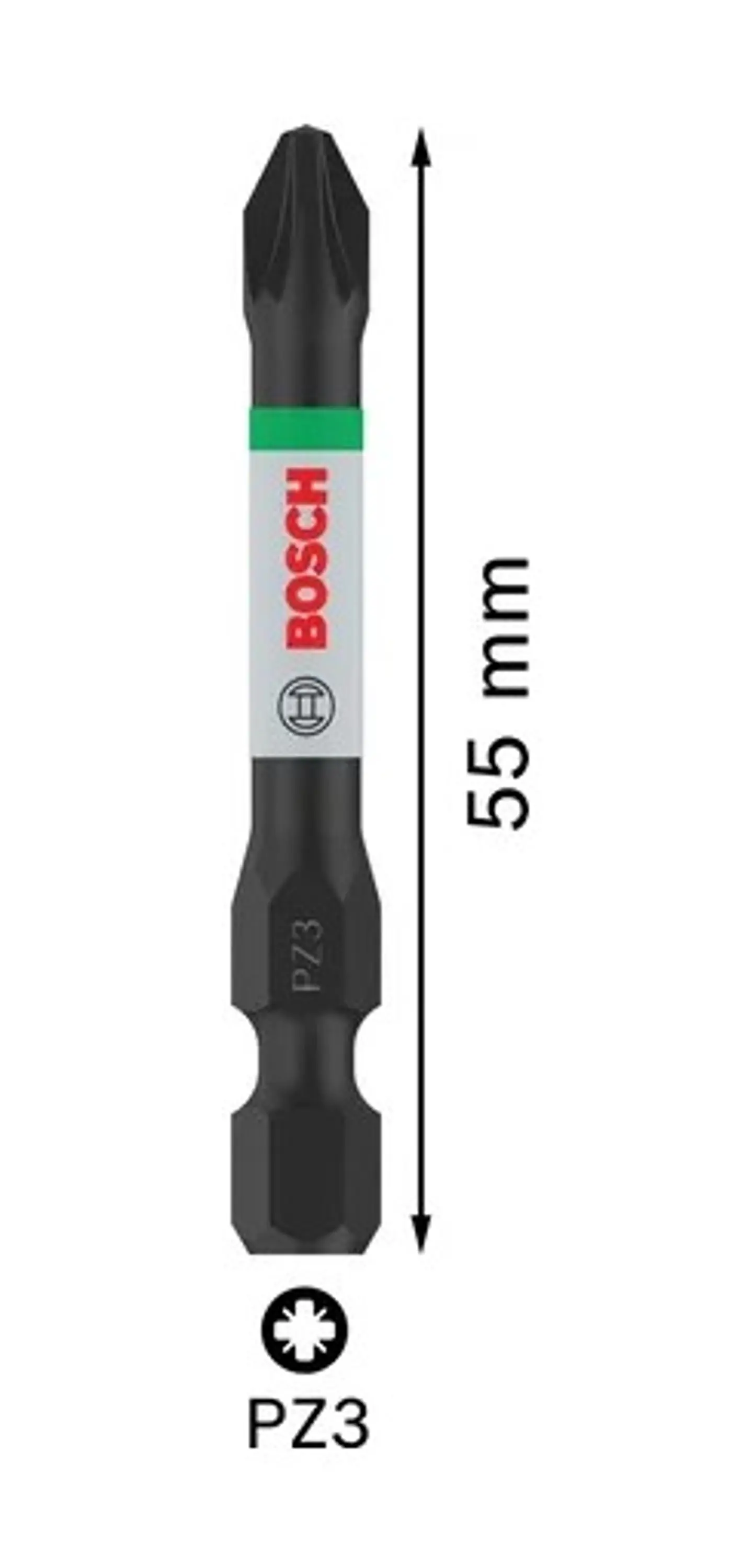 Ponta de aparafusar PRO Impact PZ3 x 55mm (2 unids) BOSCH 3