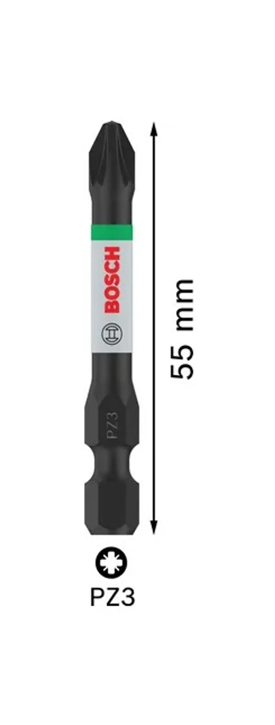 Ponta de aparafusar PRO Impact PZ3 x 55mm (2 unids) BOSCH 3