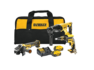Kit de pladur (gesso cartonado) sem fio Martelo + Rebarbador + Aparafusadora + 2 Baterias 18V DCK304P2 DEWALT