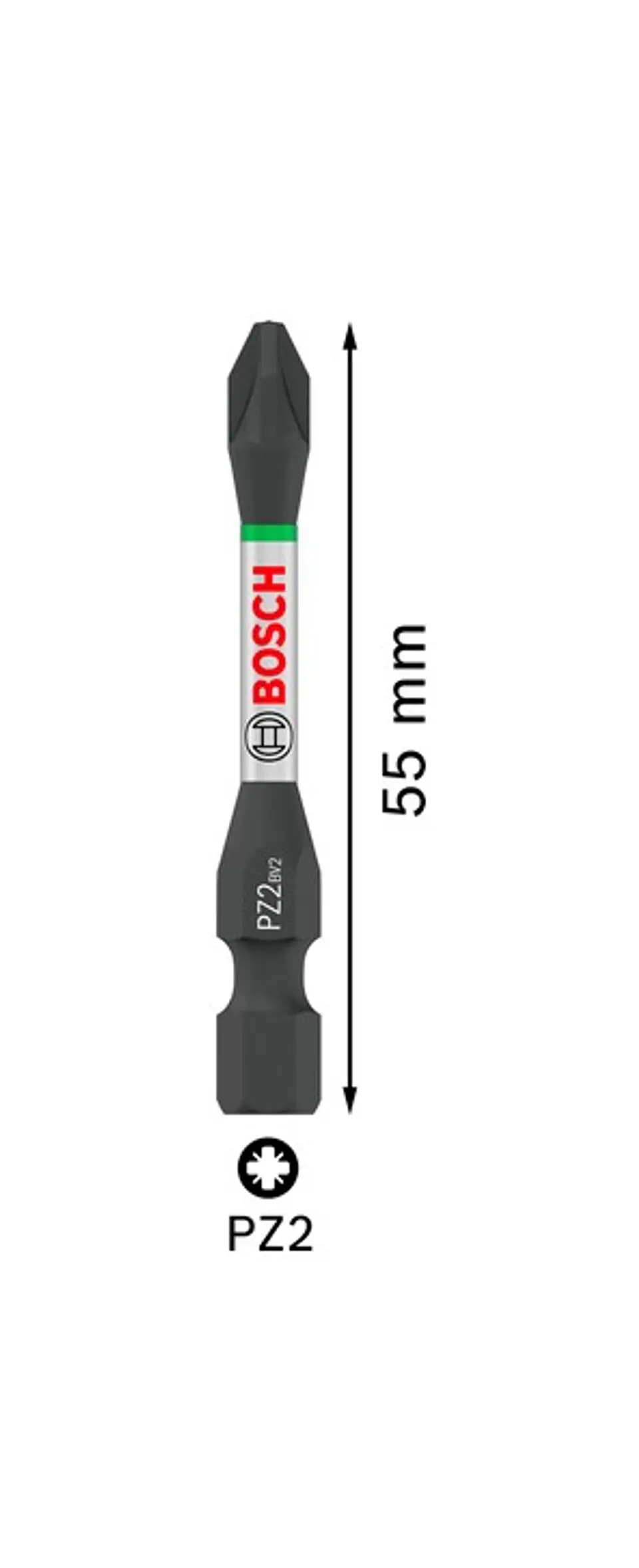 Ponta de aparafusar PRO Impact PZ2 x 55mm (15 unids) BOSCH 2