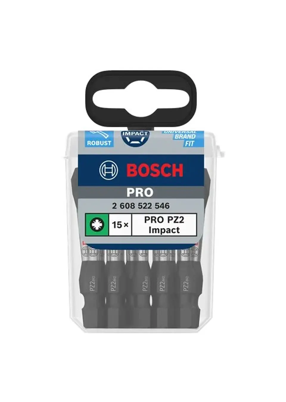 Ponta de aparafusar PRO Impact PZ2 x 55mm (15 unids) BOSCH 4