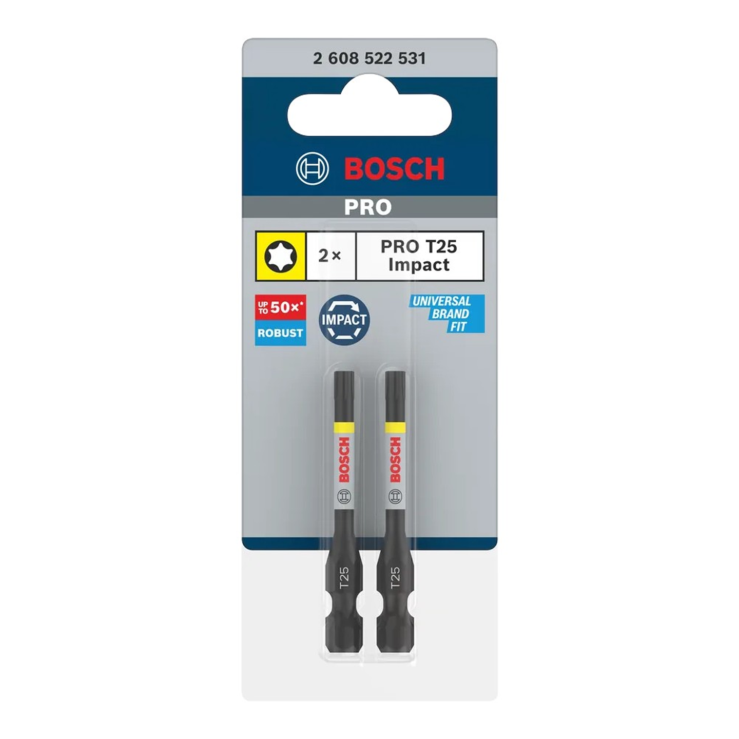 Ponta de aparafusar PRO Impact T20, 25 mm (25unids) BOSCH  3
