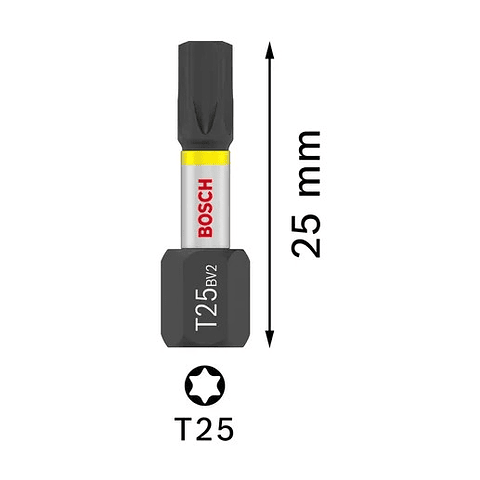 Ponta de aparafusar PRO Impact T25, 25 mm (25unids) BOSCH