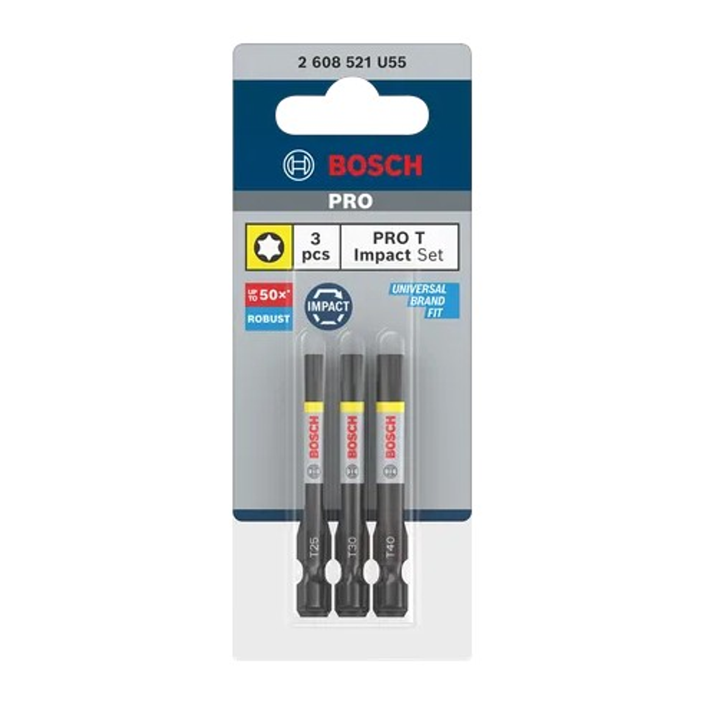 Ponta de aparafusar PRO Impact T25 / T30 / T40, 55 mm (3unids) BOSCH 3