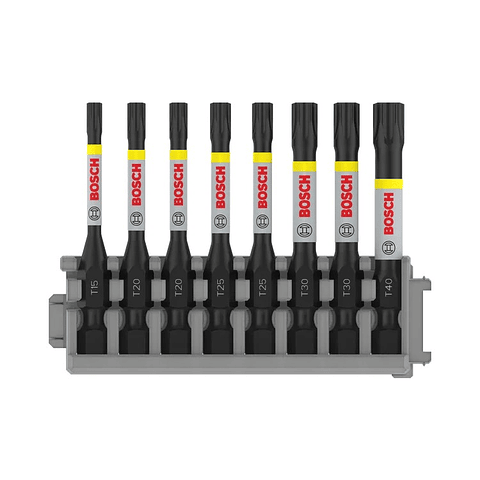 Ponta de aparafusar PRO Torx Impact, T15, T20(x2), T25(x2), T30(x2), T40, 55mm (8unids) BOSCH
