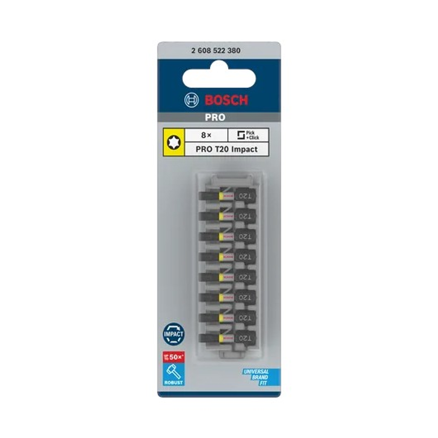 Ponta de aparafusar PRO Torx Impact, T20, 25 mm (8unids) BOSCH 3