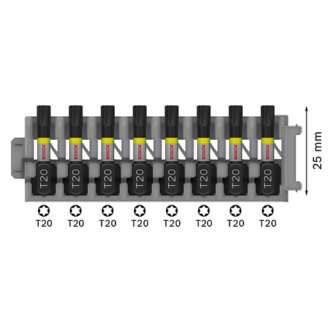 Ponta de aparafusar PRO Torx Impact, T20, 25 mm (8unids) BOSCH