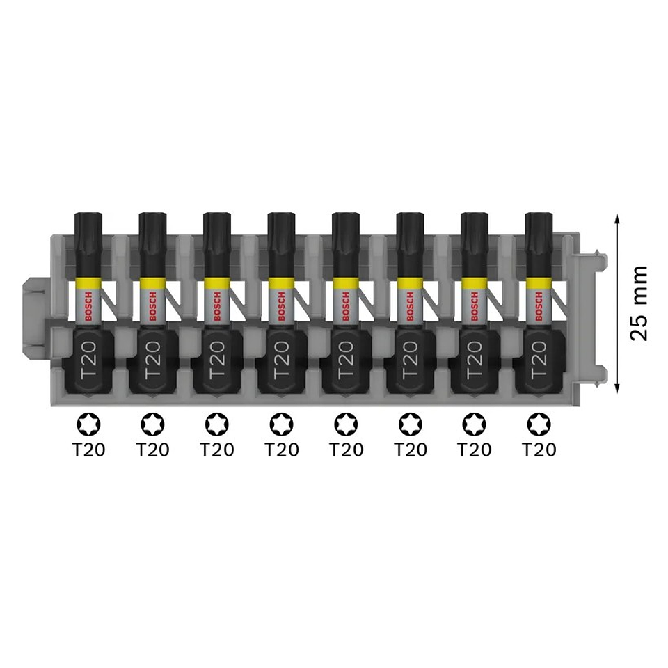 Ponta de aparafusar PRO Torx Impact, T20, 25 mm (8unids) BOSCH 2