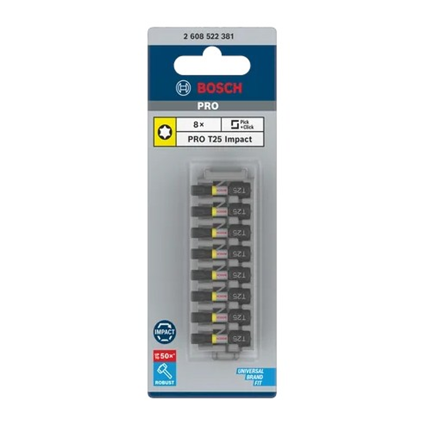 Ponta de aparafusar PRO Torx Impact, T25, 25 mm (8unids) BOSCH 3