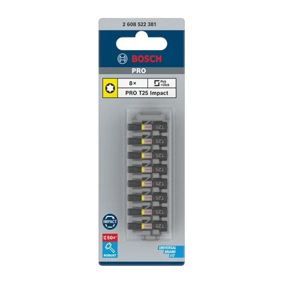 Ponta de aparafusar PRO Torx Impact, T25, 25 mm (8unids) BOSCH 3
