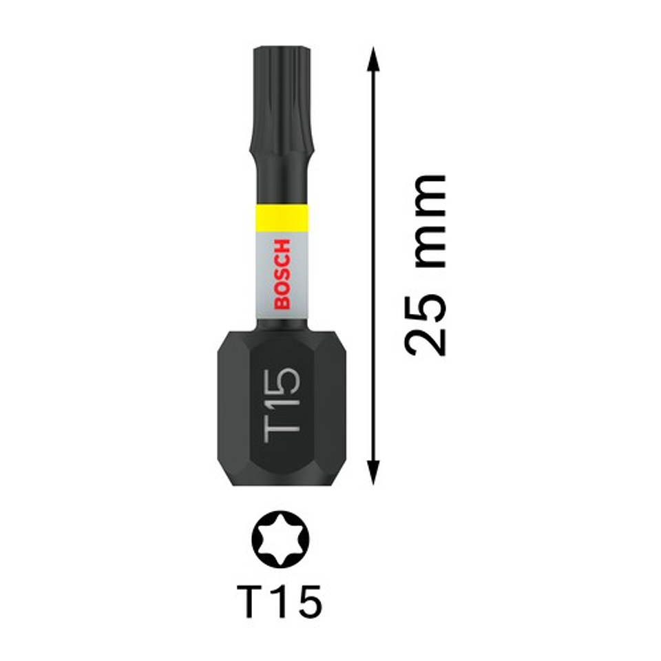 Ponta de aparafusar PRO Torx Impact, T15, 25 mm (2unids) BOSCH 2