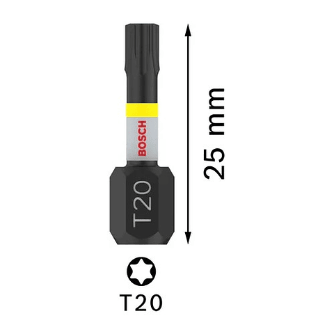 Ponta de aparafusar PRO Torx Impact, T20, 25 mm (2unids) BOSCH