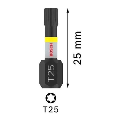 Ponta de aparafusar PRO Torx Impact, T25, 25 mm (2unids) BOSCH
