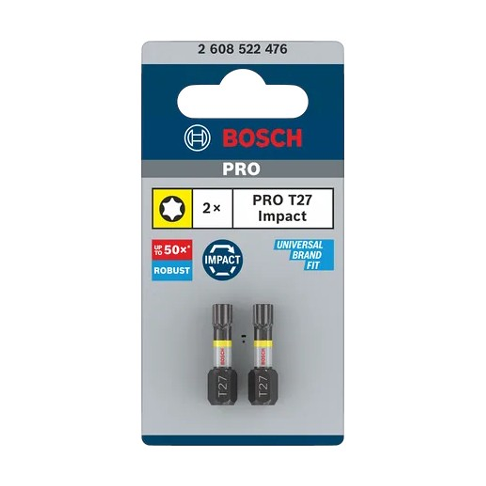 Ponta de aparafusar PRO Torx Impact, T27, 25 mm (2unids) BOSCH 3