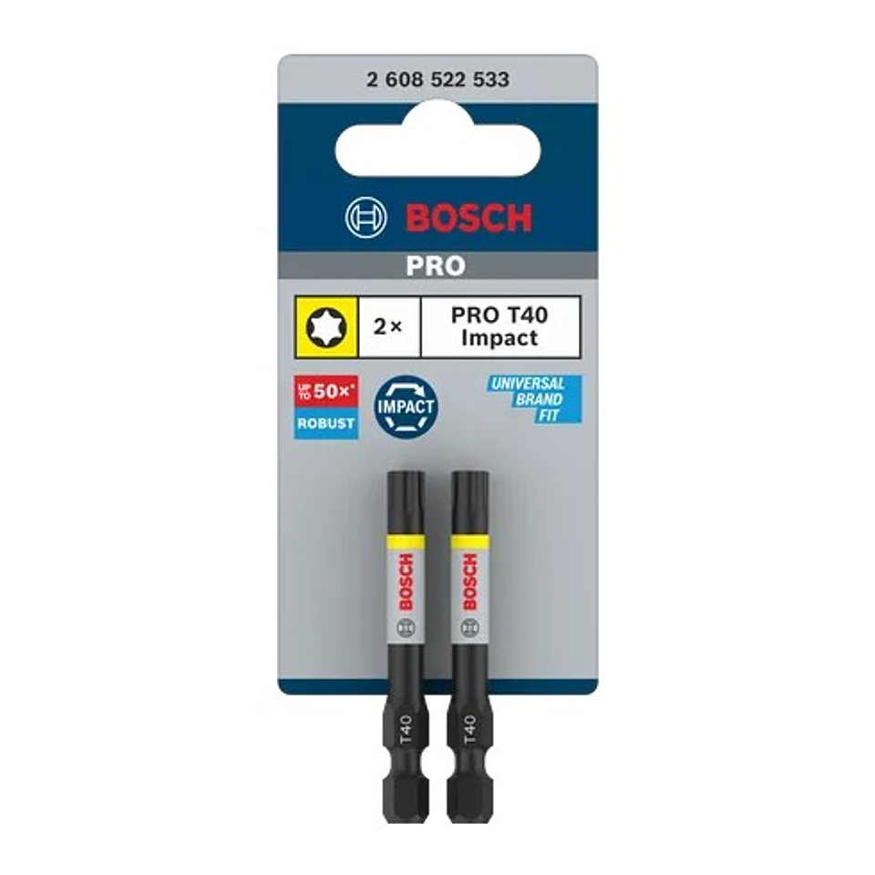 Ponta de aparafusar PRO Torx Impact, T40, 55 mm (2 unids) BOSCH 2