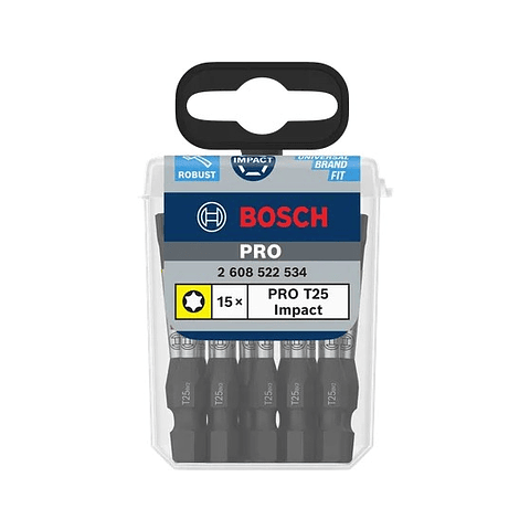 Ponta de aparafusar PRO Torx Impact, T25, 55 mm (15 unids) BOSCH