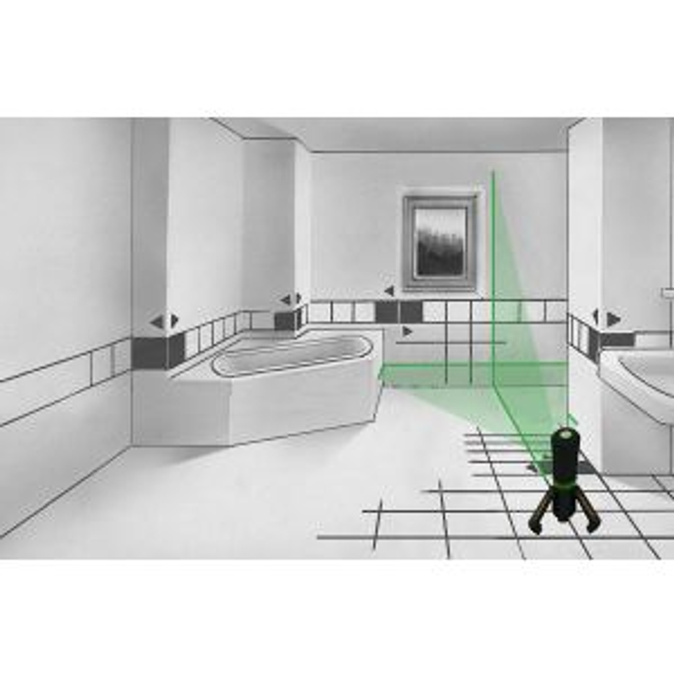 Laser de cruz verde, estiloso e compacto, com tripé integrado de 3 pernas e rosca 1/4