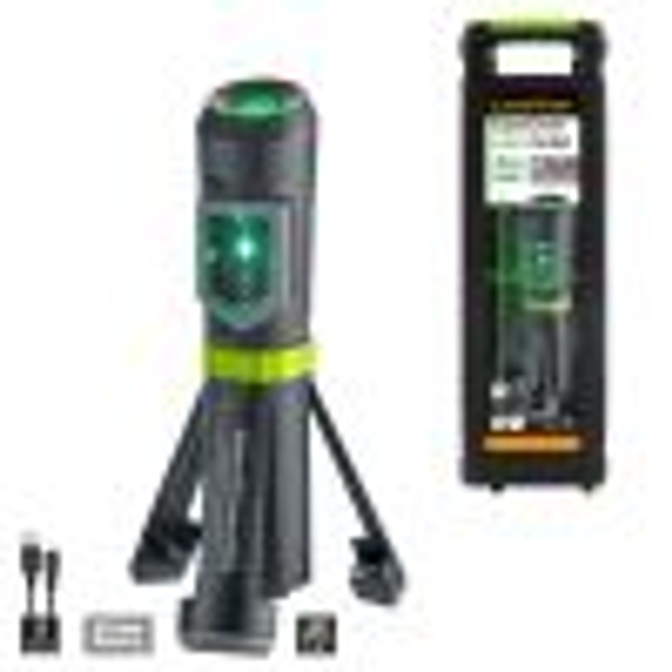 Laser de cruz verde, estiloso e compacto, com tripé integrado de 3 pernas e rosca 1/4