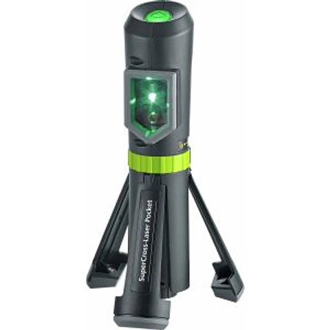 Laser de cruz verde, estiloso e compacto, com tripé integrado de 3 pernas e rosca 1/4" LASERLINER 