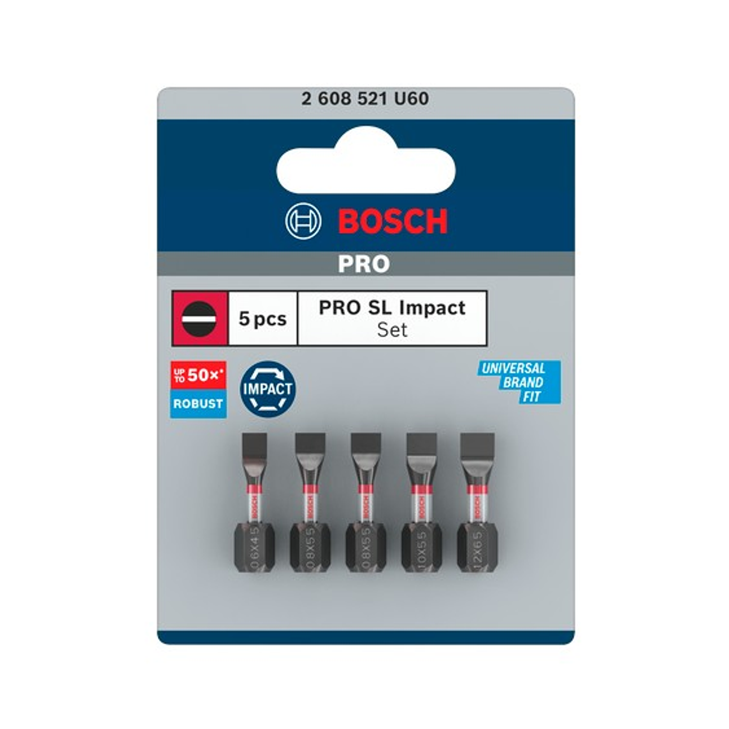 Ponta de aparafusar PRO Impact SL4.5, SL5.5 (x2), SL5.5, SL6.5, 25 mm BOSCH  3