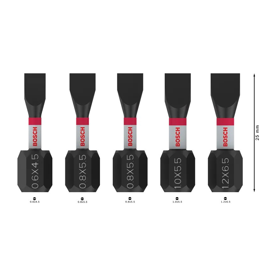 Ponta de aparafusar PRO Impact SL4.5, SL5.5 (x2), SL5.5, SL6.5, 25 mm BOSCH  2