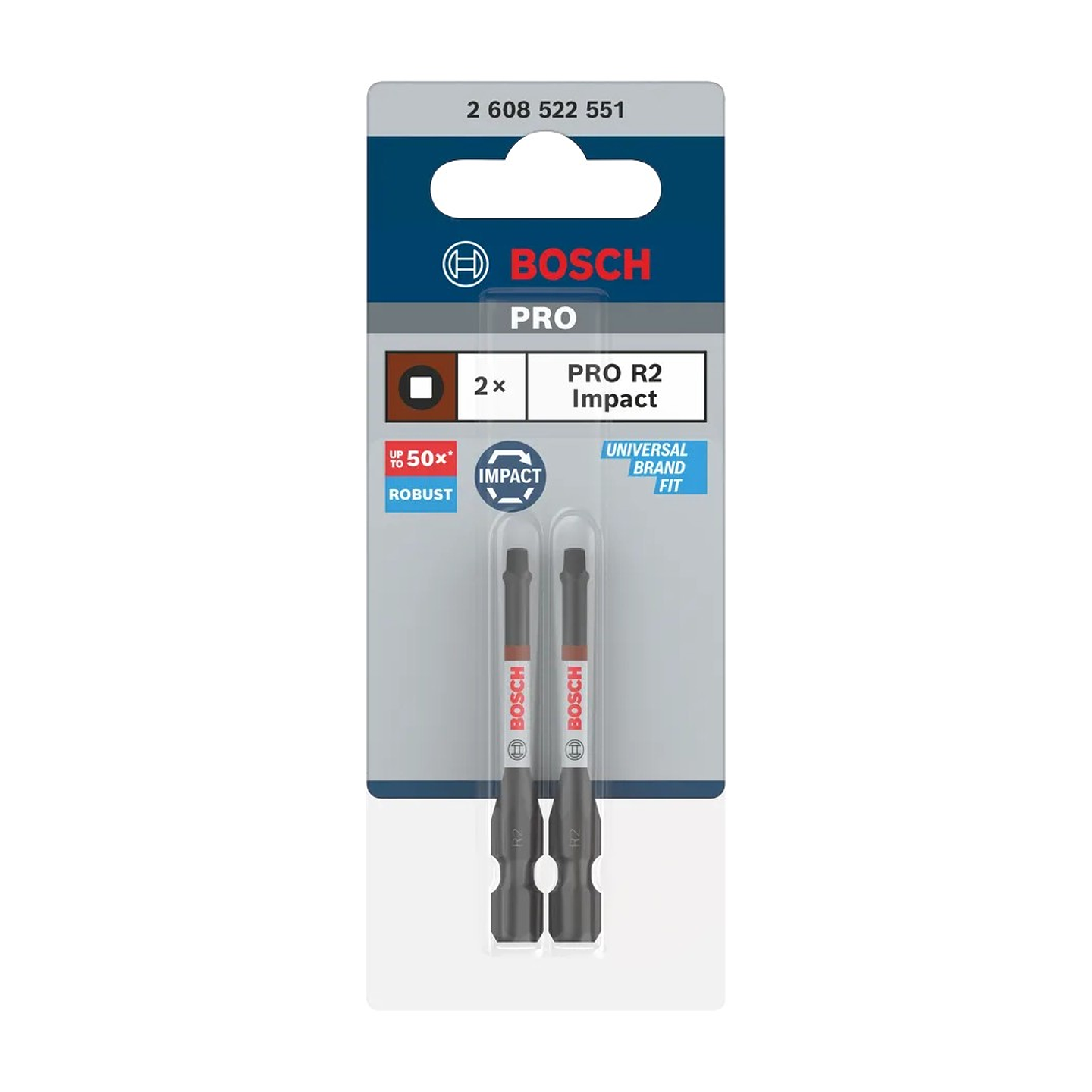 Ponta de aparafusar PRO Robertson Impact, R2, 55 mm (2 unids) BOSCH 3