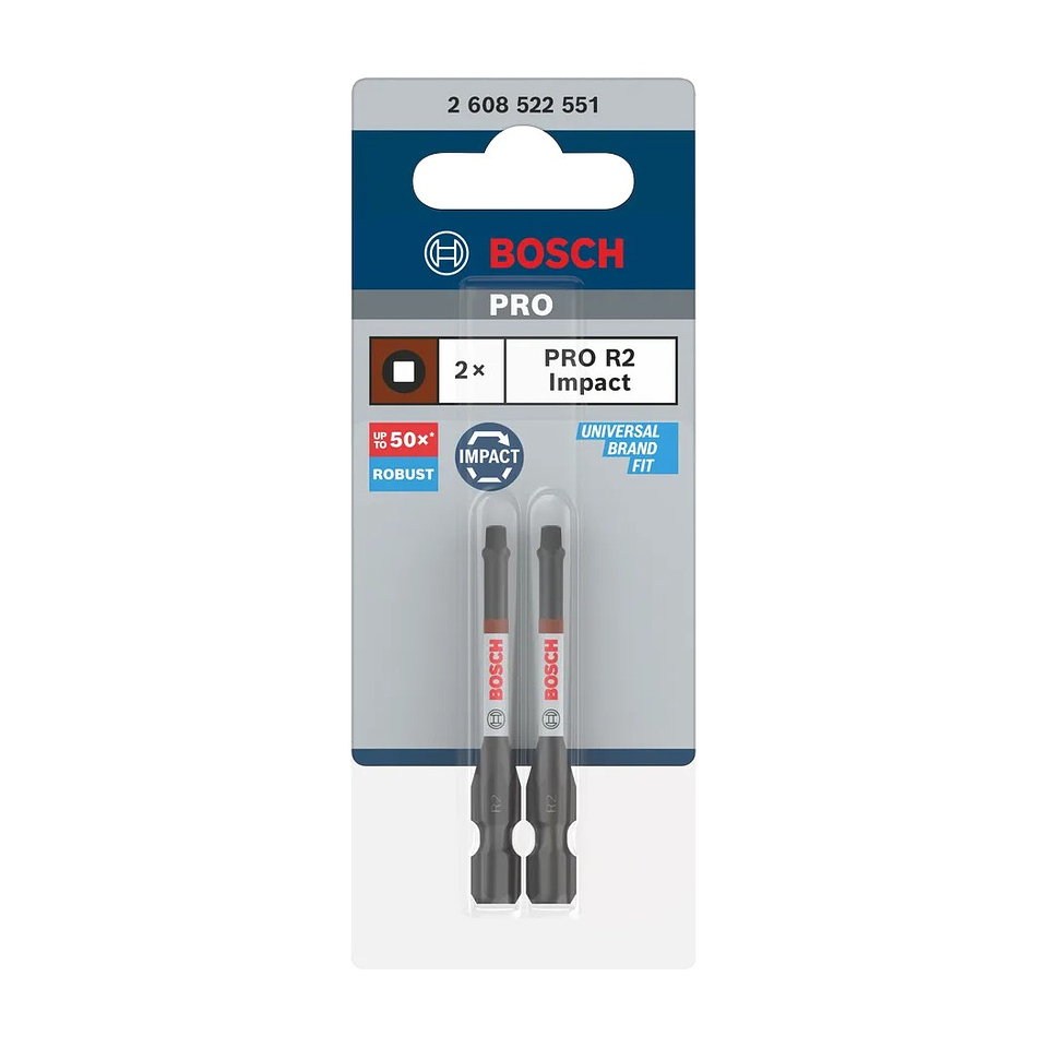 Ponta de aparafusar PRO Robertson Impact, R2, 55 mm (2 unids) BOSCH 3