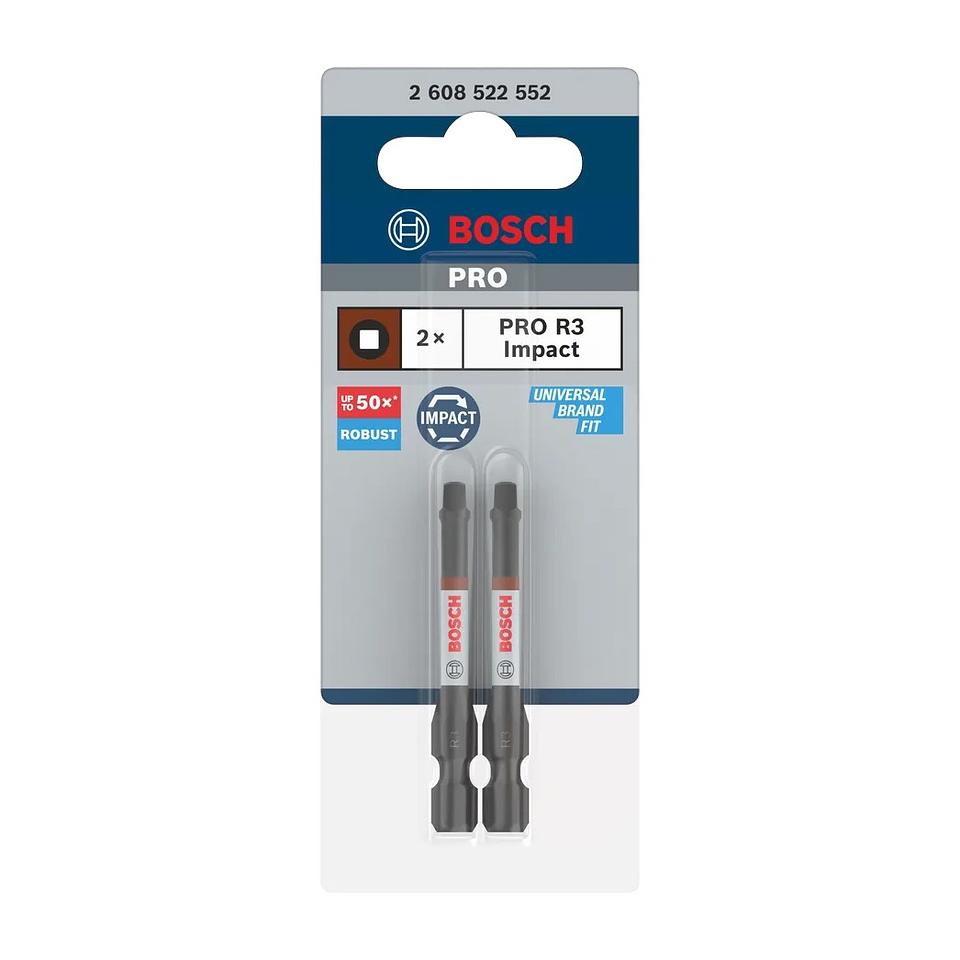 Ponta de aparafusar PRO Robertson Impact, R3, 55 mm, (2 unids) BOSCH 3