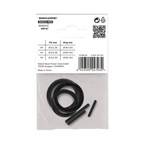 Conjunto de anel e pino de retenção para tomada de impacto profissional, 1/2 (6 unids) BOSCH