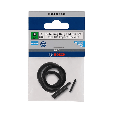 Conjunto de anel e pino de retenção para tomada de impacto profissional, 1/2 (6 unids) BOSCH