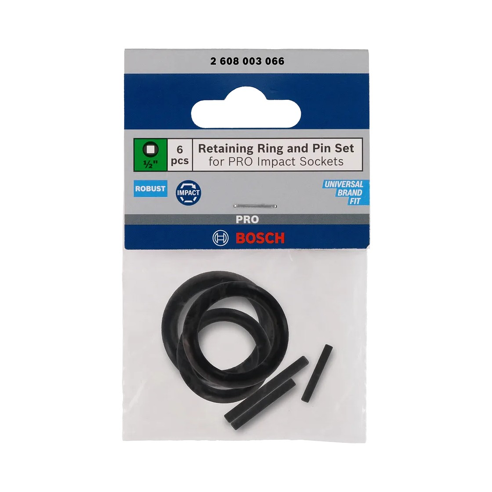 Conjunto de anel e pino de retenção para tomada de impacto profissional, 1/2 (6 unids) BOSCH 1