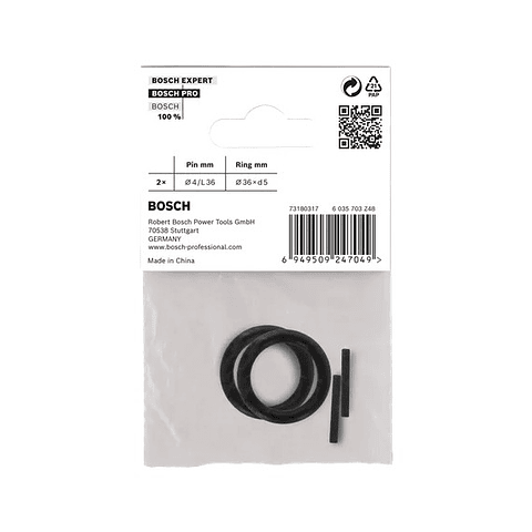 Conjunto de anel e pino de retenção para tomada de impacto profissional, 3/4 (4 unids) BOSCH