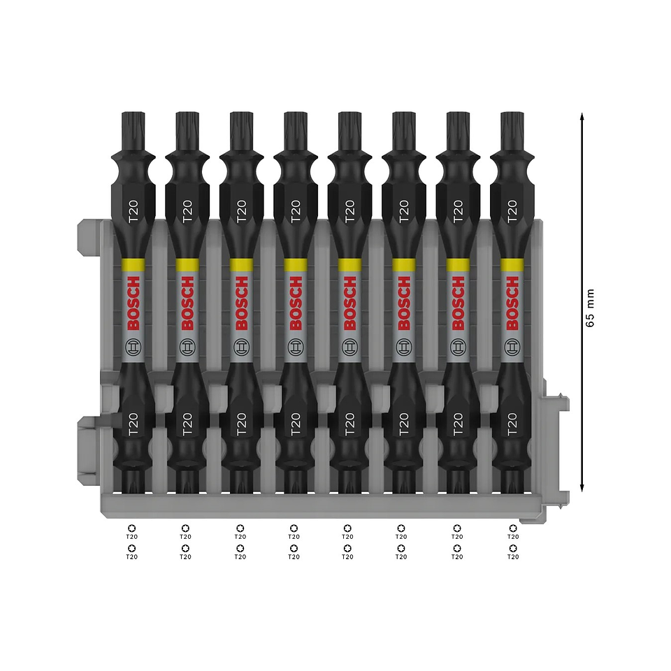 Pontas com duas extremidades PRO Impact com índice Pick and Click, T20, 65 mm, (8 unids) BOSCH 2
