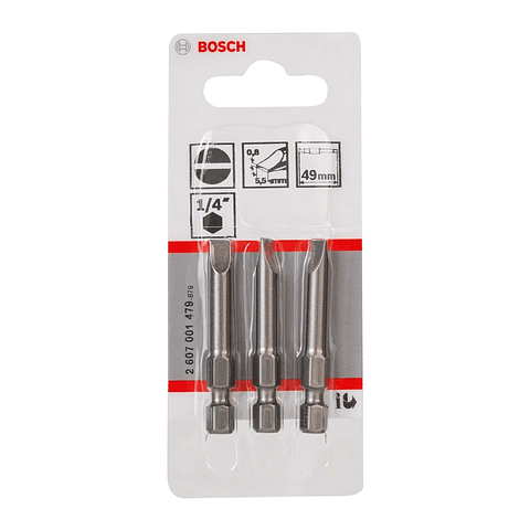 Ponta da aparafusadora Extra Hard S0,8x5,5 (3 unids) BOSCH
